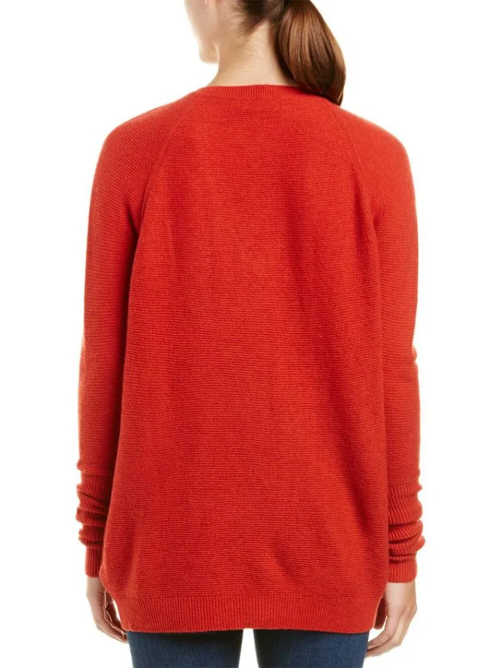Sweater | Cashmere Blend V Neck Pullover Blood Orange Red M | J Brand Luxe Light - Picture 14 of 14